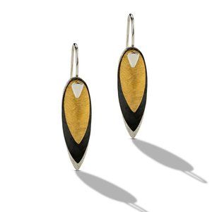 SILVER/COPPER Tri-Color DROP EARRINGS - e10118